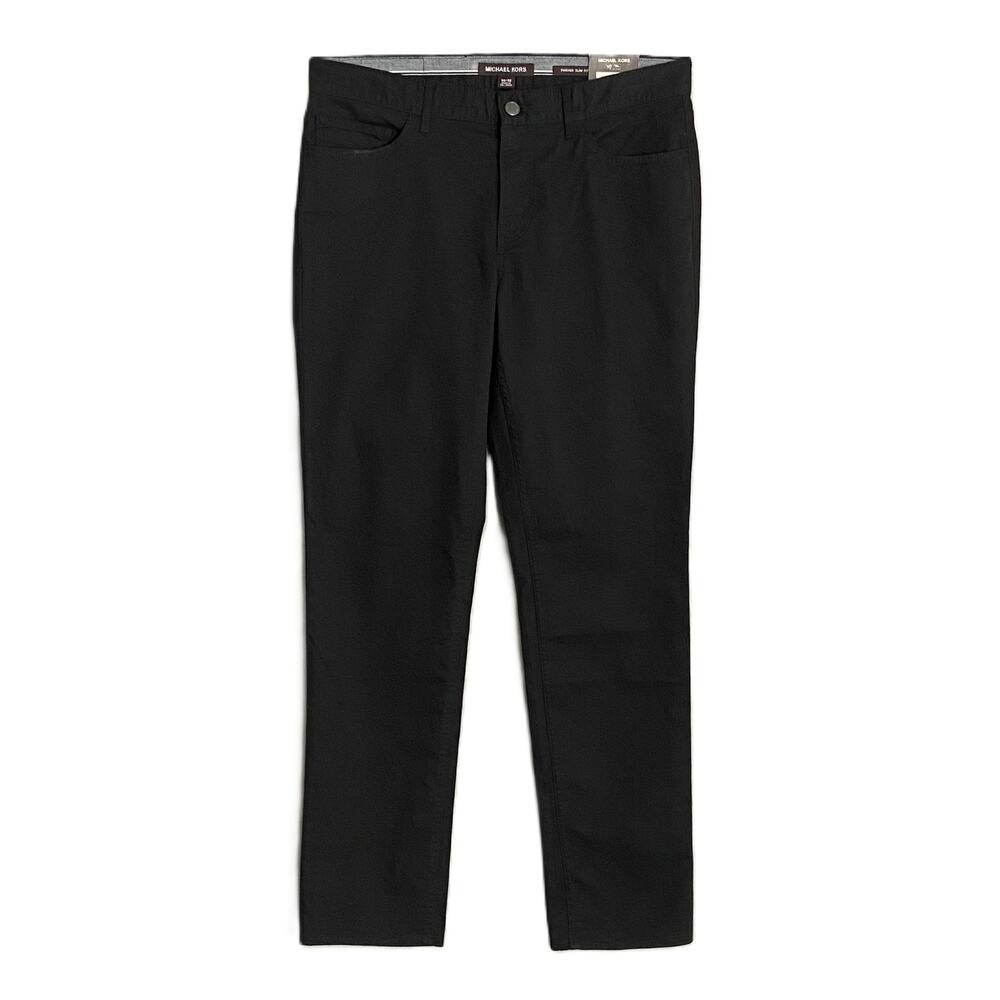 Michael Kors Pants Men's 30"x32" Parker Slim Fit Pant Stretch Solid Black NEW